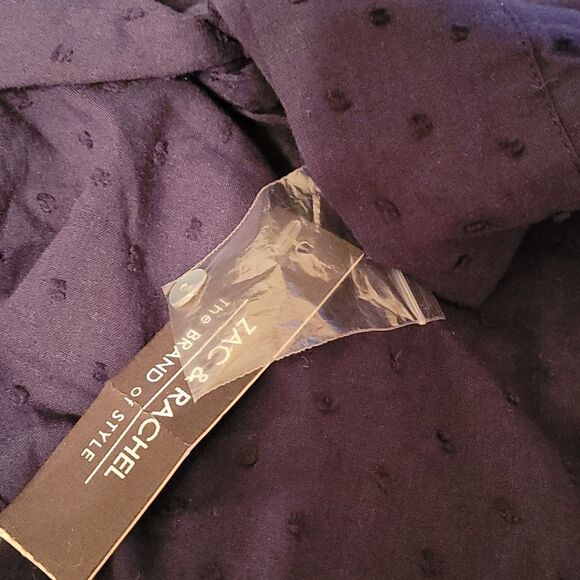 NWT Zac & Rachel woman's blue tie cuff top - Picture 4 of 7